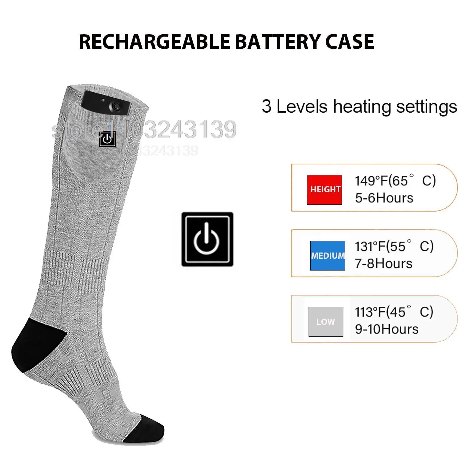 Heated Socks Winter Rechargeable Heating Socks With Battery Case Heated Socks Warmth Outdoor Heated Boots Snowmobile Winter Ski - Image 2