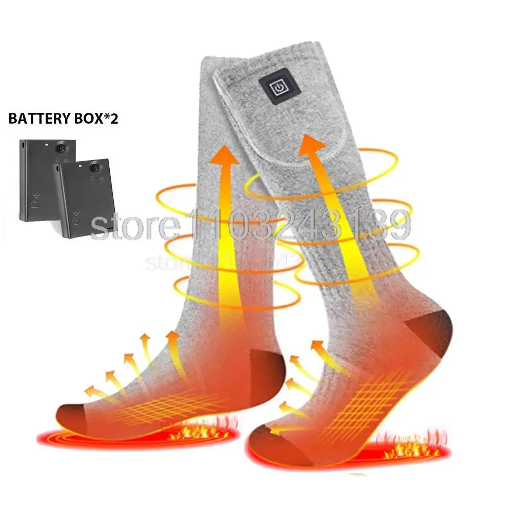 Heated Socks Winter Rechargeable Heating Socks With Battery Case Heated Socks Warmth Outdoor Heated Boots Snowmobile Winter Ski