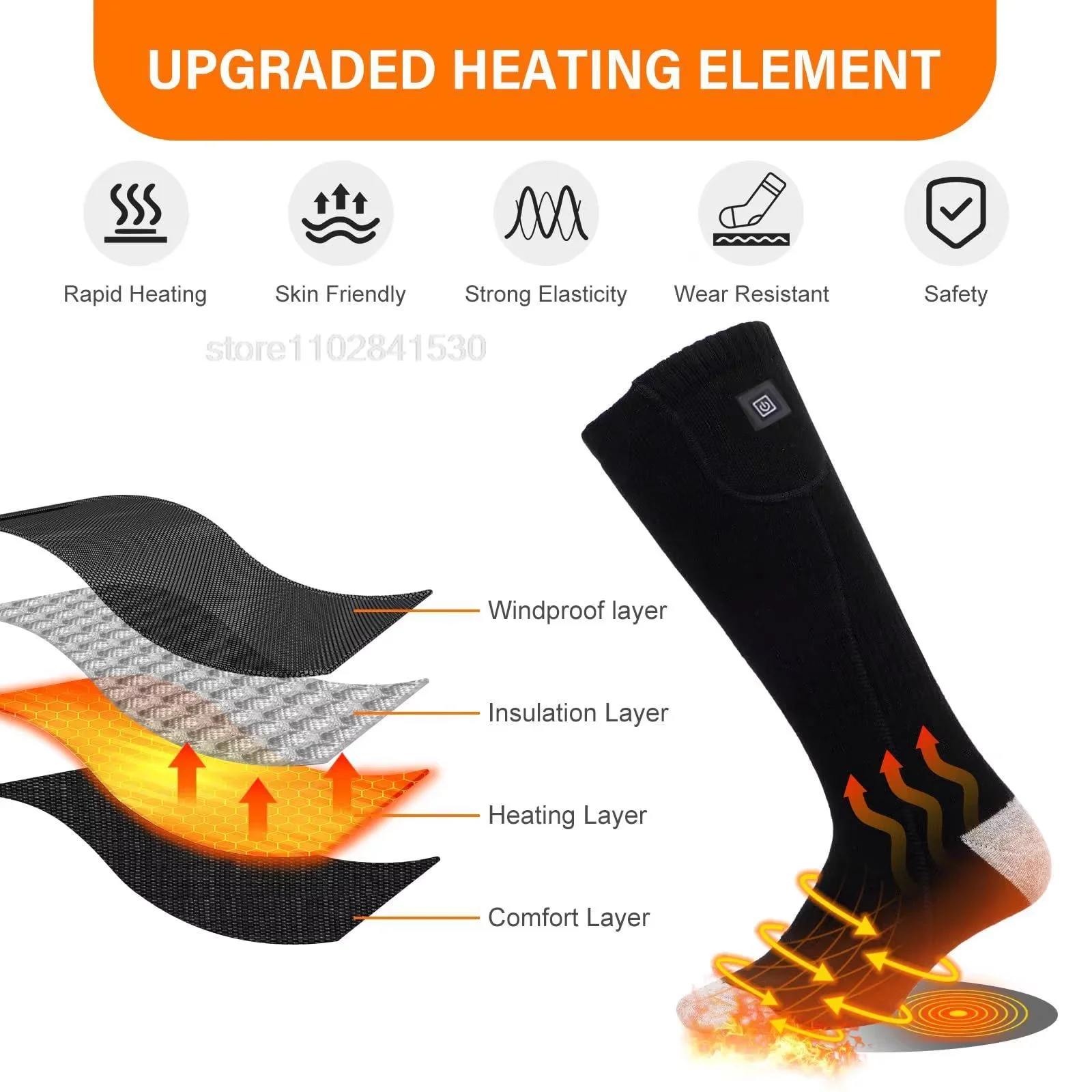 Heating Socks With Battery Box Rechargeable Anti-Cold Comfort Men Women Thermal Heated Outdoor Camping Ski Sports Winter - Image 4