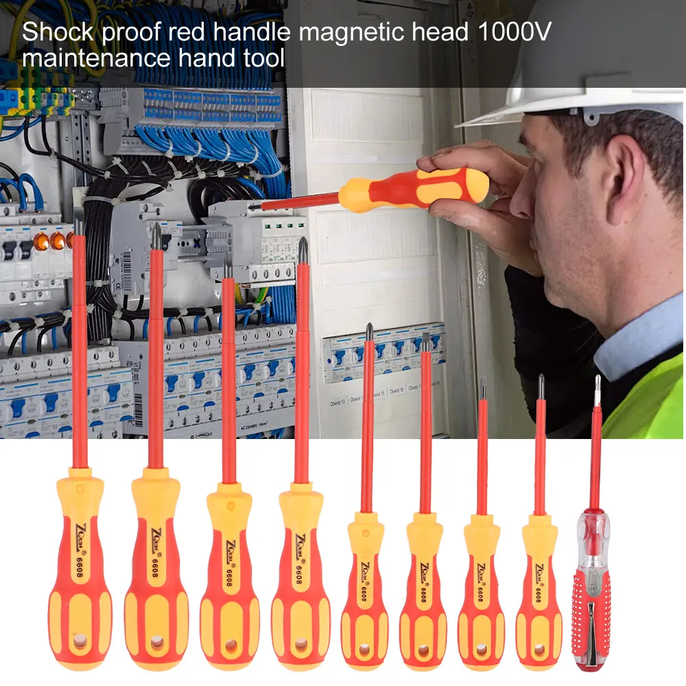 High Safety Magnetic Insulated Screwdriver Set Cross Flat Multi Bits Multifunctional Electrician Electrical Repair Hand Tools - Image 2