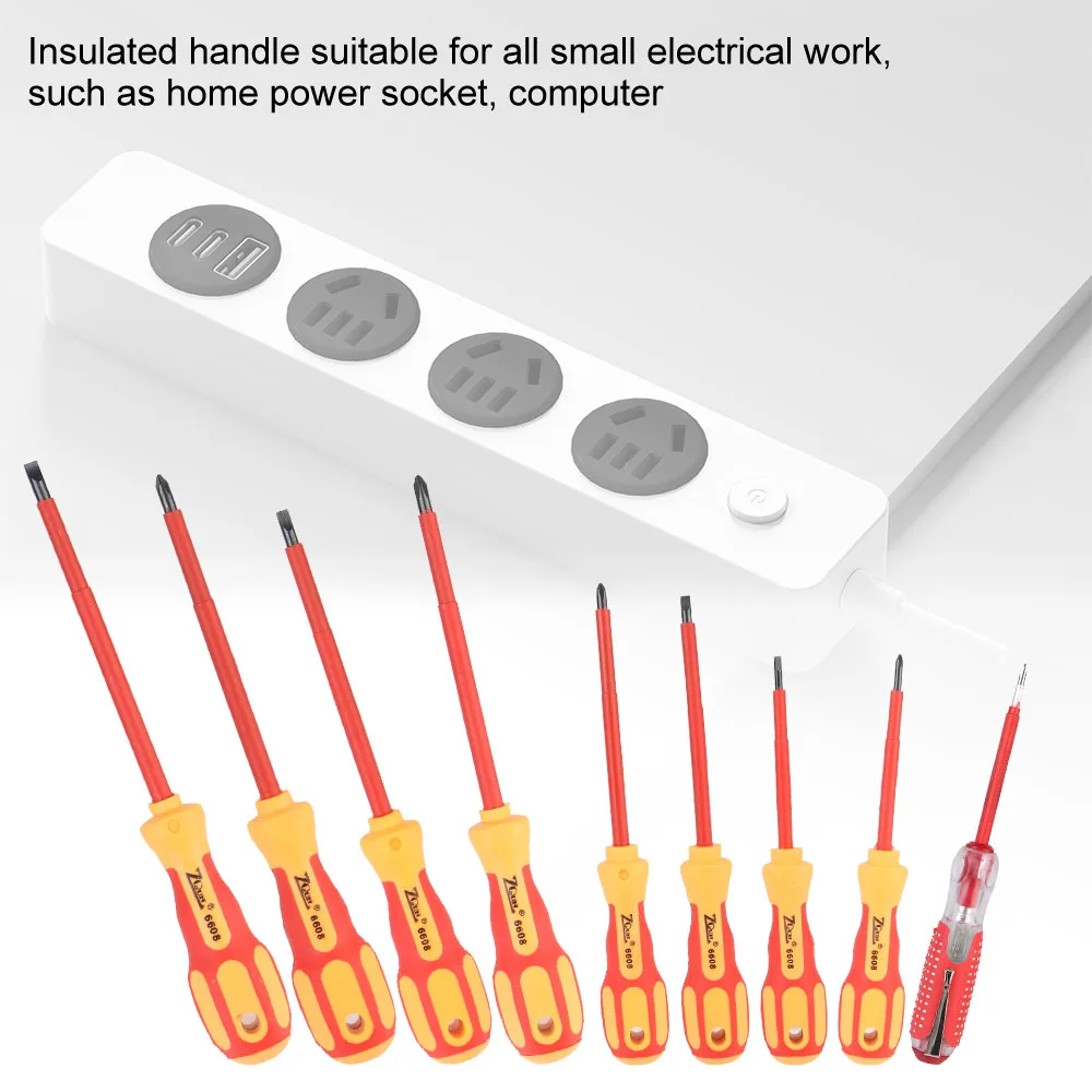 High Safety Magnetic Insulated Screwdriver Set Cross Flat Multi Bits Multifunctional Electrician Electrical Repair Hand Tools - Image 4