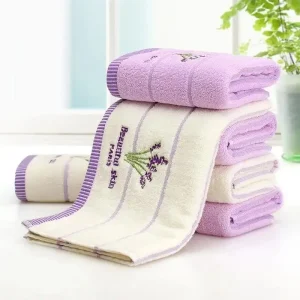 High-quality pure cotton embroidered bath towel, lavender scented, soft, quick-drying, highly absorbent hand towel/face towel