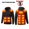 Hoodie Jacket That Will Heat Up Windproof 17 Zones Heated Hoodies Jackets Male Hoodie Winter Warm (Not Included The Power Bank)