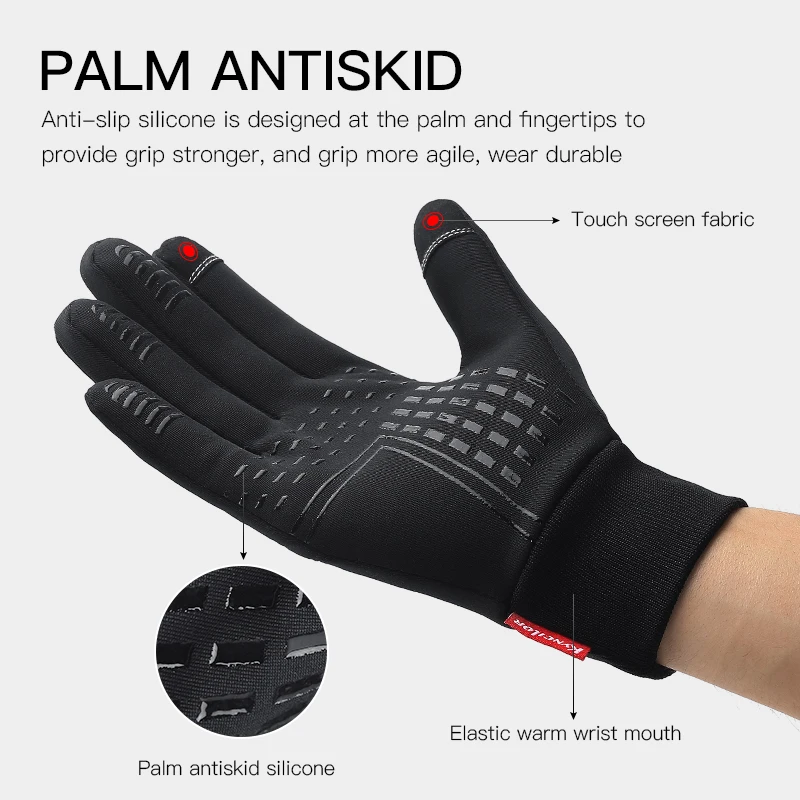Hot Sale Winter Outdoor Sports Running Glove Warm Touch Screen Gym Fitness Full Finger Gloves For Men Women Sports Gloves - Image 3