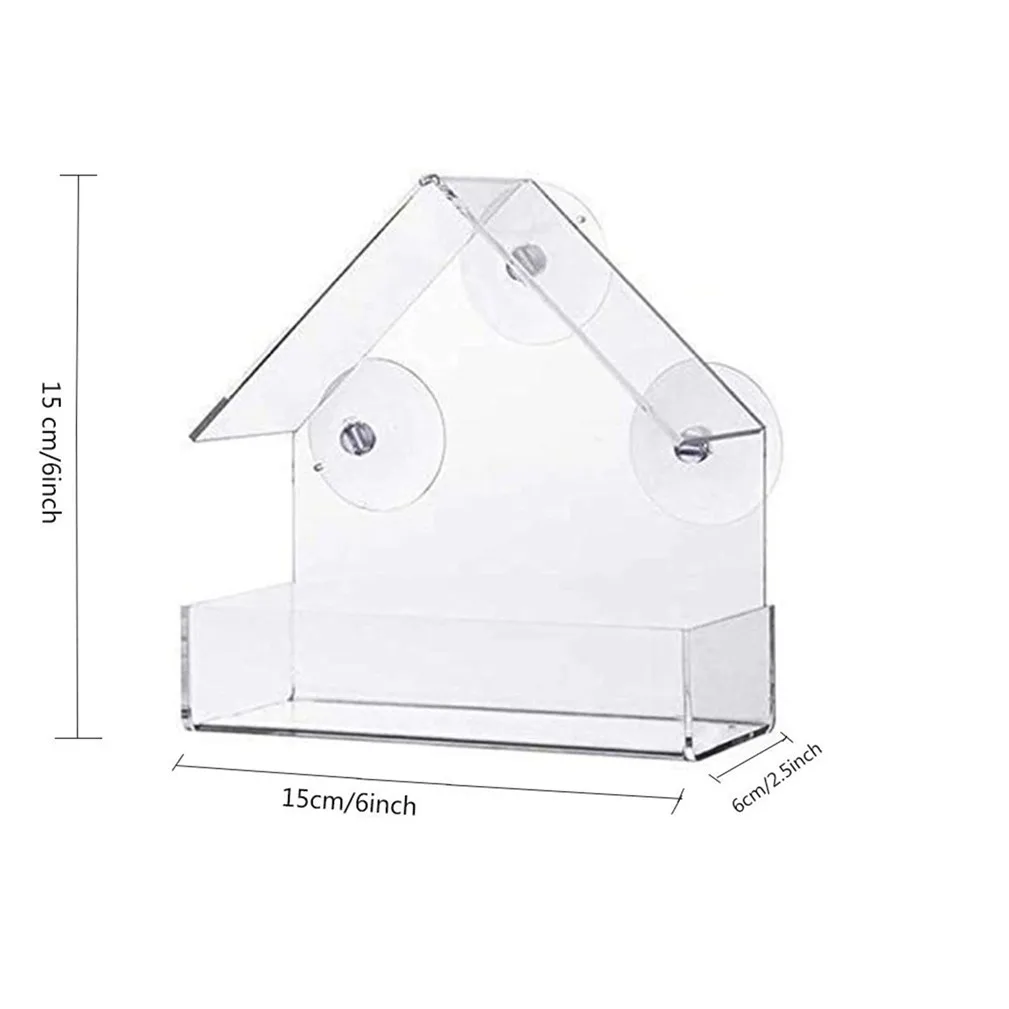 House Transparent Window Wild Bird Feeder Outdoor Removable Suction Cups Sliding Automatic Birds Feed Tray for Garden Patio Yard - Image 5