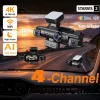 Hupejos N500-4CH 360° Dashcam, With STARVIS 2 IMX675 Sensor, 24H Parking Mode Built-in Radar, AI Car Dash Cam Driver Monitor System, 5G WiFi GPS, 128GB SD Card