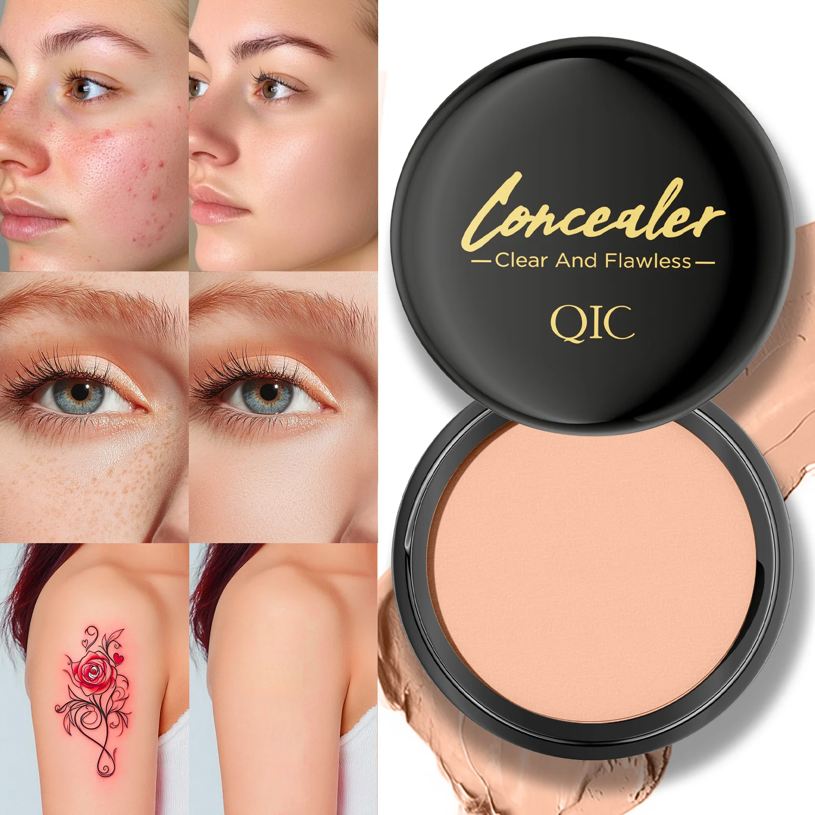 Hydrating Eye Brightening Concealer&Contour Cream-Full Coverage,Long Lasting,Correcting Eye Concealer for a Perfect Look Makeup - Image 2