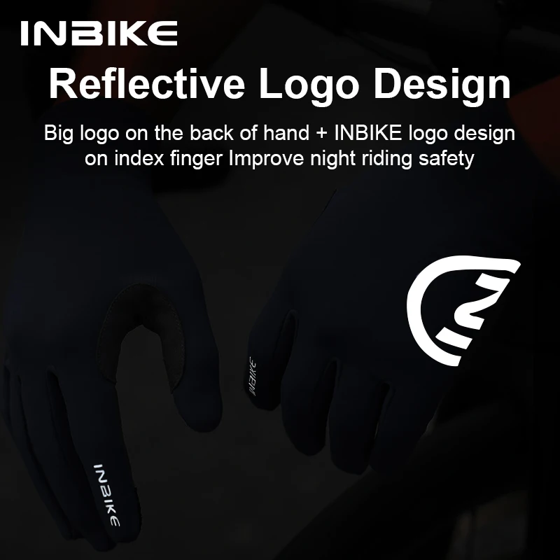 INBIKE 2024 Cycling Gloves Gel Padded for Men Autumn Winter Fleece Road Bike Gloves MTB Full Finger Touchscreen Bike Accessories - Image 3