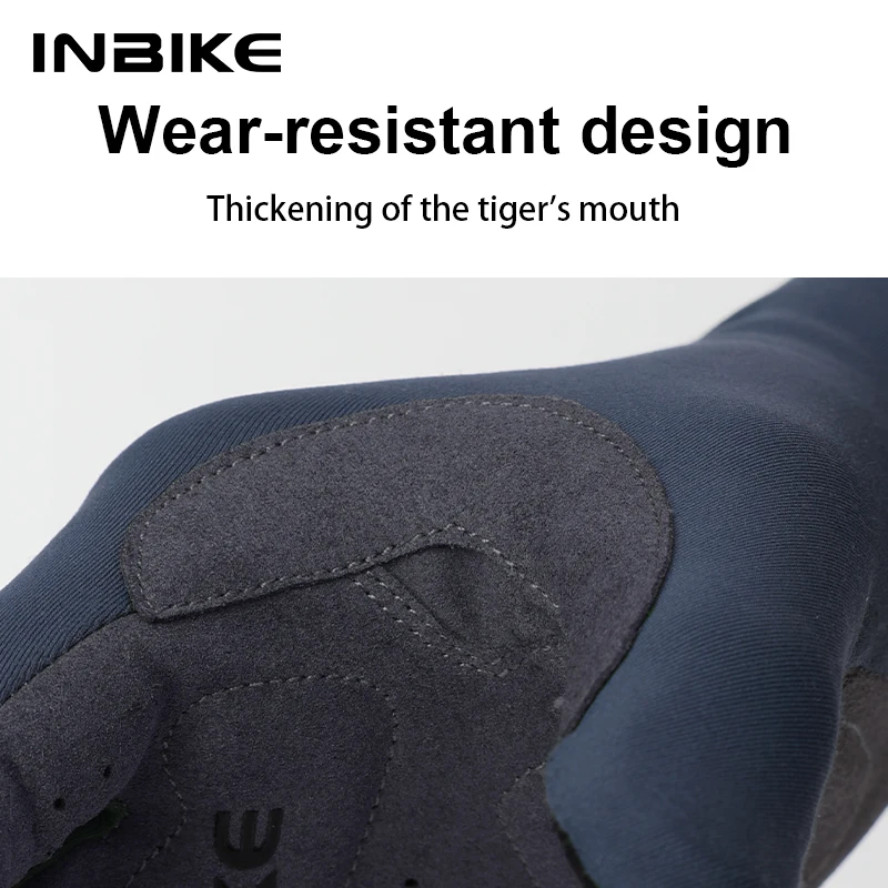 INBIKE 2024 Cycling Gloves Gel Padded for Men Autumn Winter Fleece Road Bike Gloves MTB Full Finger Touchscreen Bike Accessories - Image 5