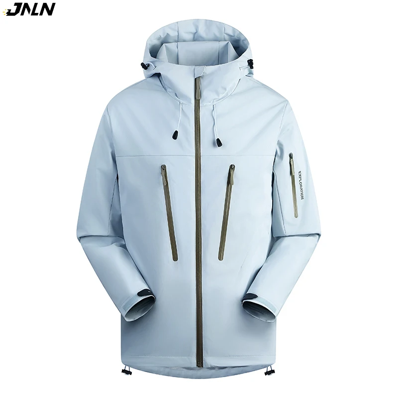 JNLN Unisex Rain Coat Hiking Camping Trekking Mountaineering Waterproof Jackets Men Women Outdoor Sporty Windproof Windbreaker
