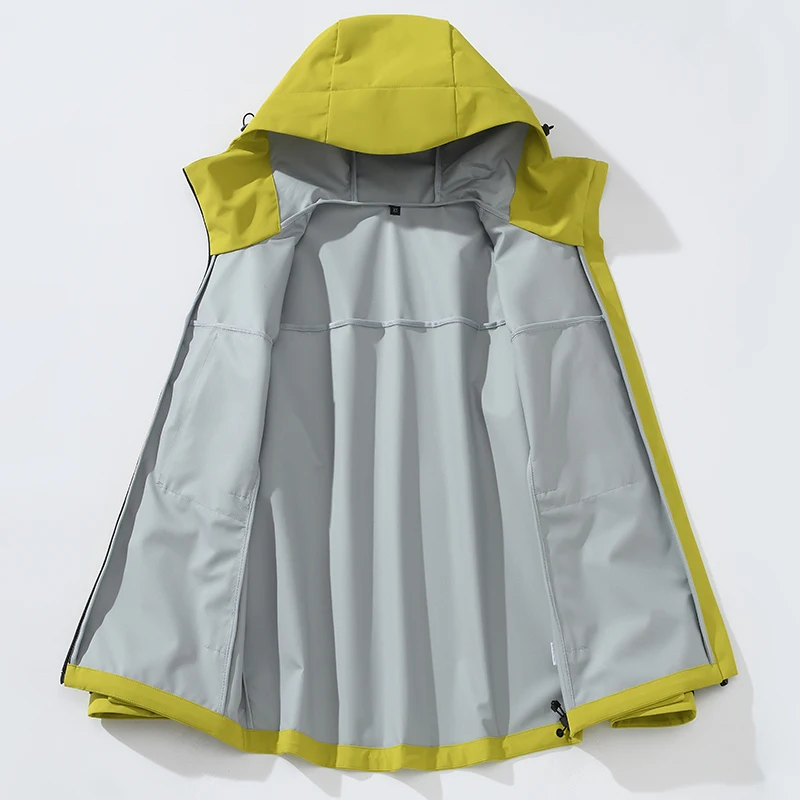 JNLN Women's Men's Waterproof Jacket Hiking Camping Trekking Windbreaker Unisex Outdoor Sporty Rain Coat Hooded Climbing Clothes - Image 3