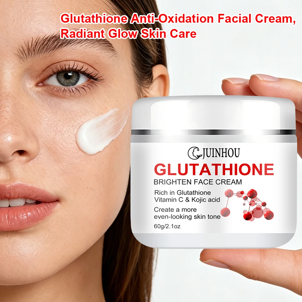 JUINHOU Glutathione Vitamin C Brighten Face Cream and Serum Set Even Skin Tone Niacinamide Anti-Oxidation Radiant Glow Skin - Image 5