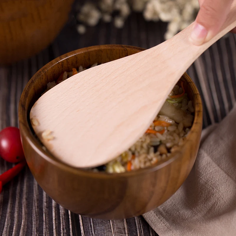 Japanese Sour Jujube Wood Bowl Adult and Children's Wood Bowl Kitchen Food Containers Rice Salad Noodles Bowl HouseholdTableware - Image 4