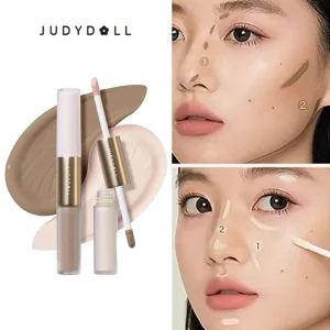 Judydoll Liquid Highlighter Contour Dual Head Matte High Gloss Face Bronzer Natural Shadows Waterproof Nose Shaping Pen Makeup