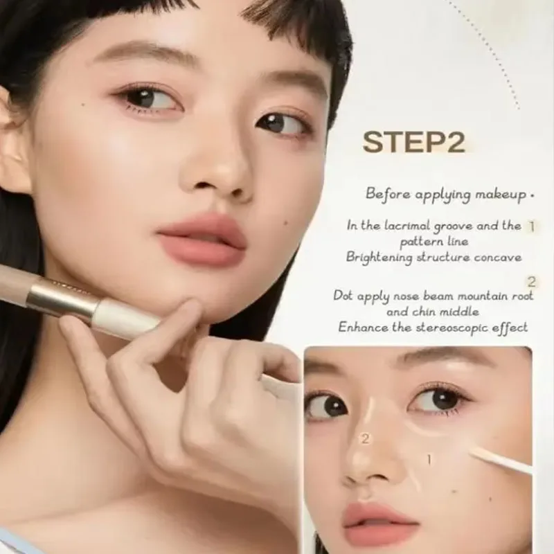 Judydoll Liquid Highlighter Contour Dual Head Matte High Gloss Face Bronzer Natural Shadows Waterproof Nose Shaping Pen Makeup - Image 5