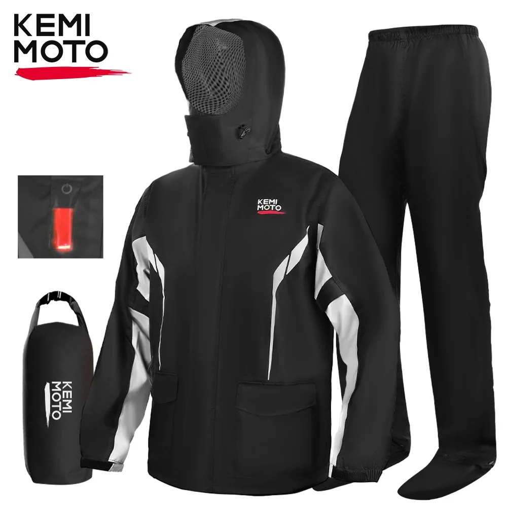 KEMIMOTO Motorcycle Raincoat Waterproof Rain Jacket Pants Split Suit Breathable Impermeable Riding Cycling Motocross Motobike