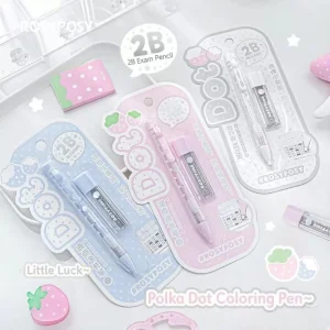 Kawai Dot Polka Dot Card Pen High Value Lucky Guardian Student Exam 2B Pencil Set Office Supplies Lovely Accessories School
