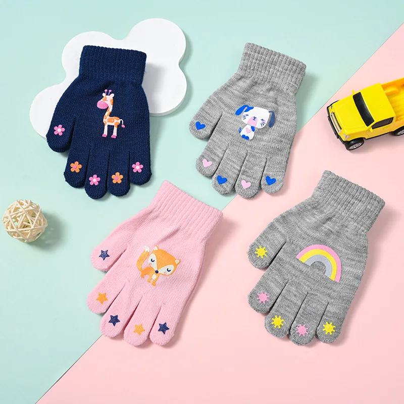 Kids Knitted Gloves Cute Cartoon Animal Childlike Fun Paly Outdoor Gloves Winter Autumn School Girls Boys Gift Children Gloves - Image 2