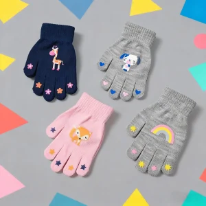 Kids Knitted Gloves Cute Cartoon Animal Childlike Fun Paly Outdoor Gloves Winter Autumn School Girls Boys Gift Children Gloves
