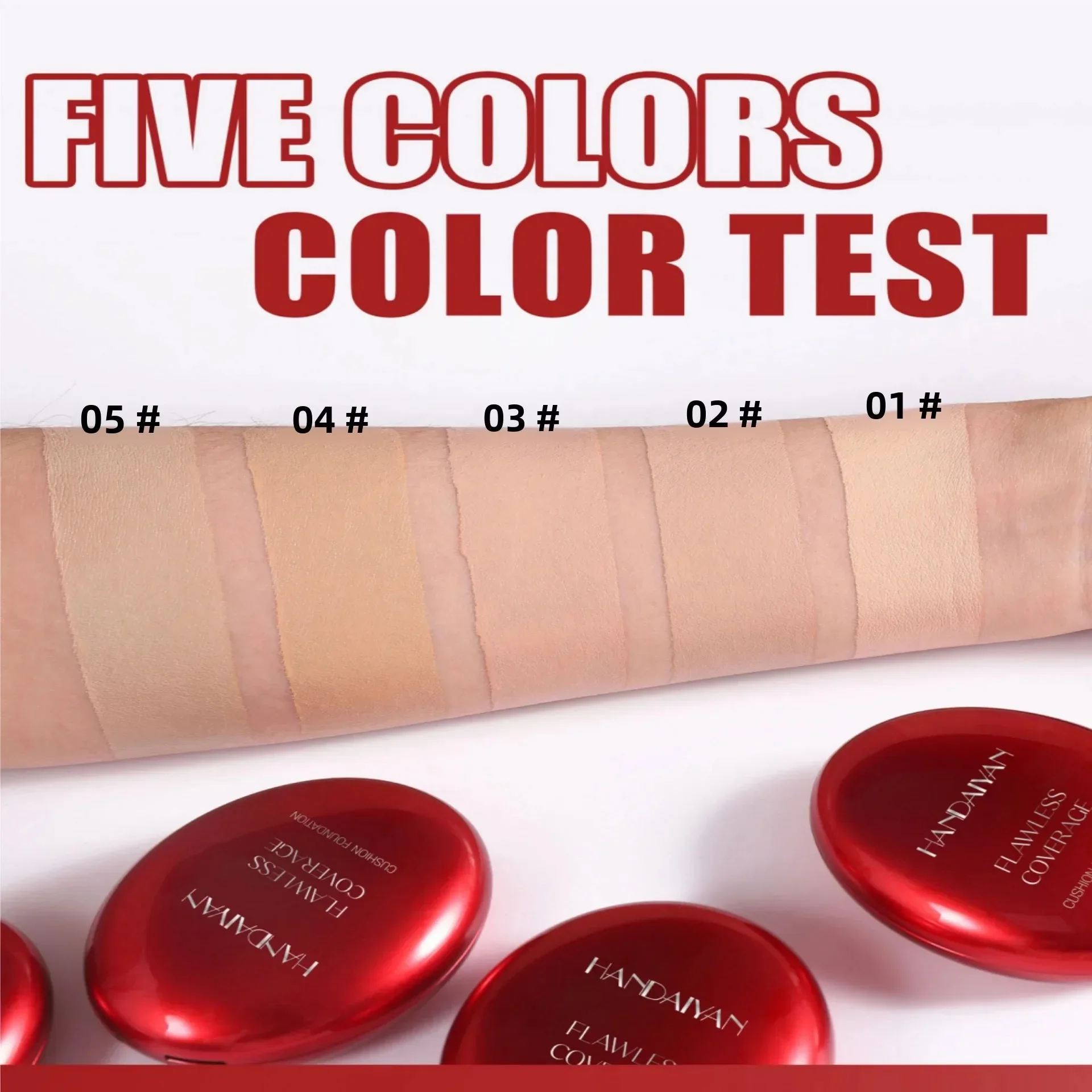 Korean Air Cushion Foundation - Light Natural Moisturizing Concealer Whitening Oil-Control Women's Long-lasting Makeup Base - Image 5