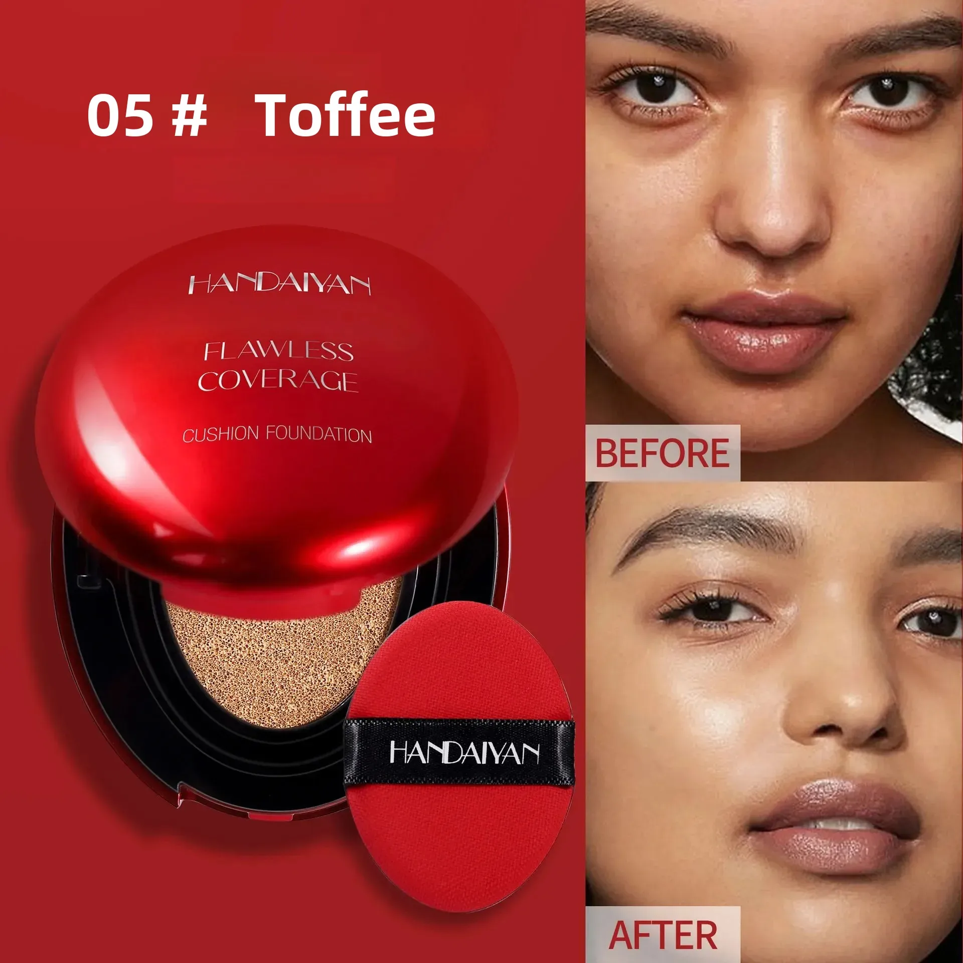 Korean Air Cushion Foundation - Light Natural Moisturizing Concealer Whitening Oil-Control Women's Long-lasting Makeup Base - Image 4