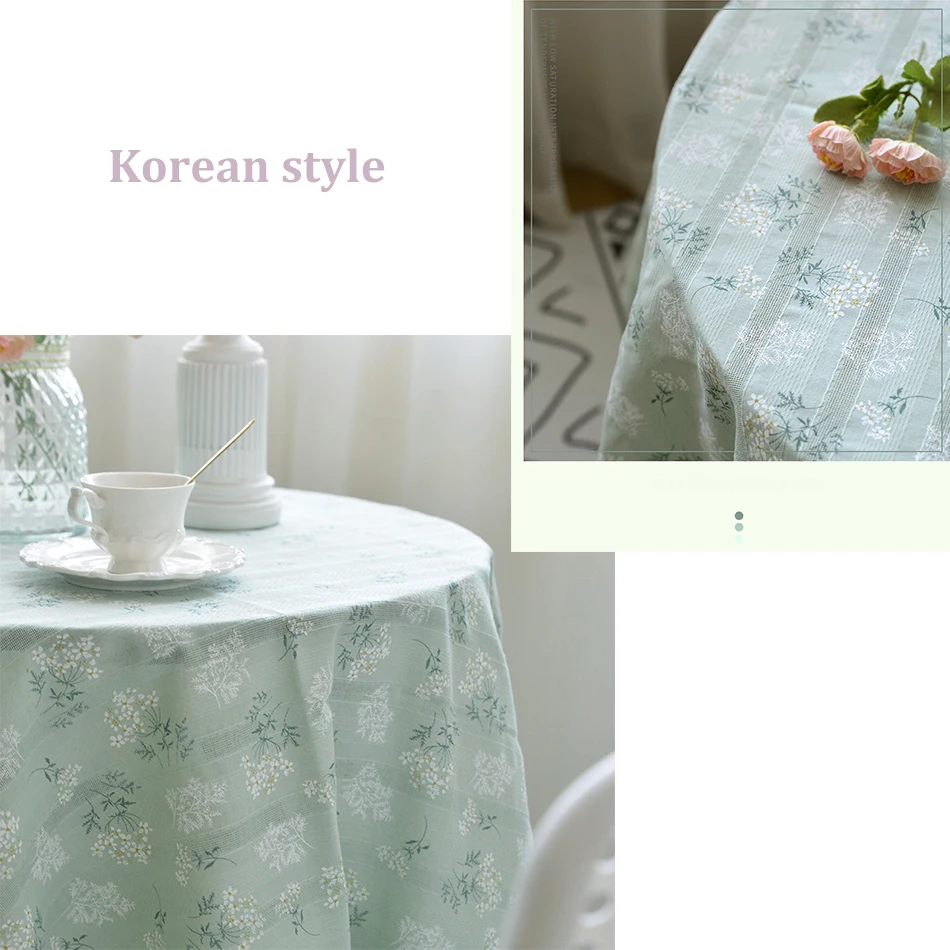 Korean Style Daisy Tassels Cotton Floral Tablecloth, Tea Table Decoration, Rectangle Table Cover for Kitchen Wedding Dining Room - Image 6