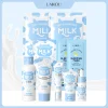 LAIKOU 8Pcs Milk Full Facial Skin Care Set - Cleanser Toner Serum Eye Serum Mud Mask Sheet Mask Moisturizing Cream Sleeping Mask