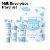 LAIKOU Milk Skincare Travel Set 3pcs Niacinamide Hyaluronic Acid Face Serum Eye Cream Face Cream Moisturizing Glowing Skin Care
