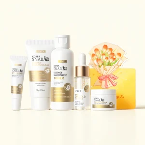 LAIKOU Snail Skincare Set Cleanser Toner Eye Cream 24K Gold Serum Face Cream Nourishing Repair Facial Kit Holiday Gift Package