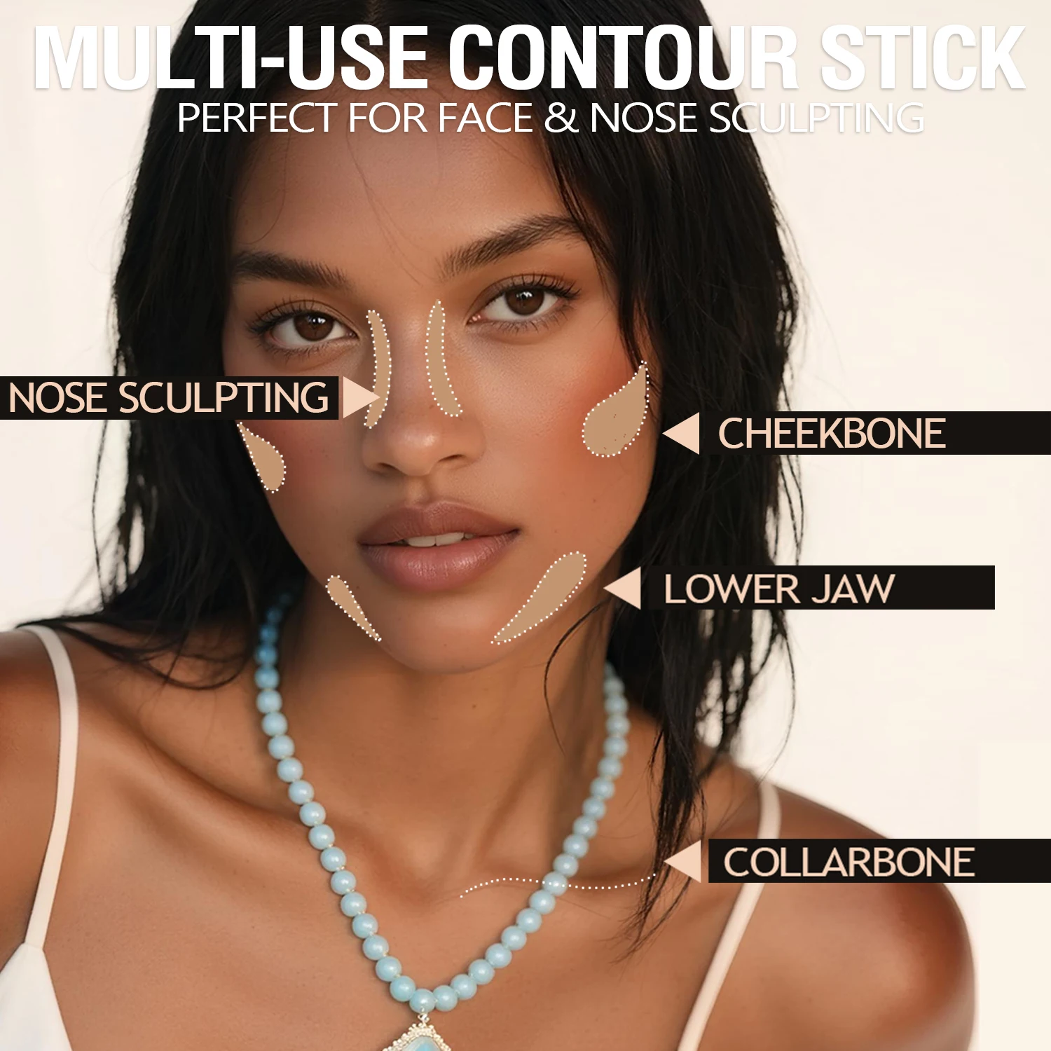 LANGMANNI Tri-Color Multi-Functional Face Brightening Contour Stick Contouring & Brightening Skin-Perfecting Stick - Image 3