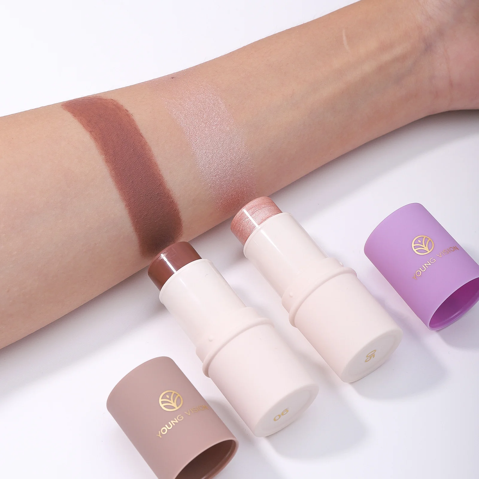 LANGMANNI Tri-Color Multi-Functional Face Brightening Contour Stick Contouring & Brightening Skin-Perfecting Stick - Image 5