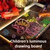 LED Drawing Board Luminous Wordpad DIY Acrylic Board with Colour Pens LED Note Board Kid Drawing Toy Blackboard with Night Light