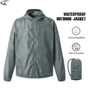 LNGXO Men Women Hiking Jackets Waterproof Sun Protection Windbreaker Camping Climbing Outdoor Rain Coat Unisex Portable Clothes