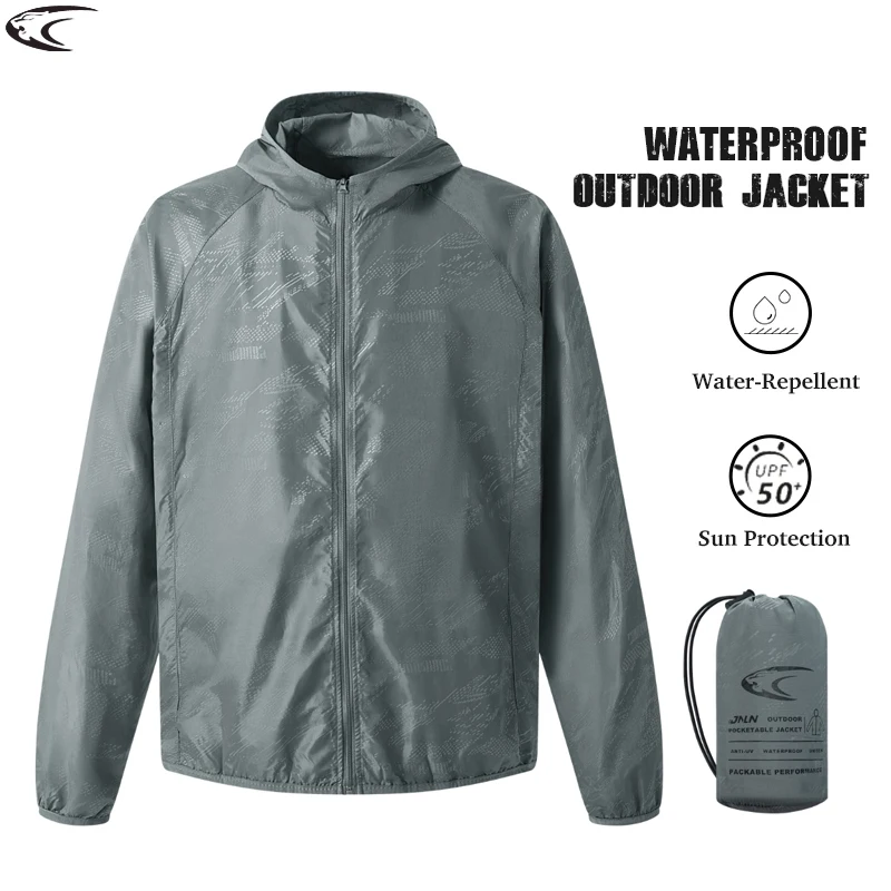 LNGXO Men Women Hiking Jackets Waterproof Sun Protection Windbreaker Camping Climbing Outdoor Rain Coat Unisex Portable Clothes