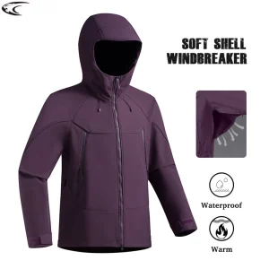 LNGXO Men's Women's Windbreaker Waterproof Warm Soft Shell Fleece Jacket Unisex Hiking Climbing Trekking Outdoor Raincoat