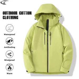 LNGXO Men's Women's Winter Coat Waterproof Windproof Warm Fleece Jacket Unisex Hiking Camping Skiing Climbing Windbreaker