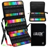 LOLEDE 60 Colors Double Head Markers Tip Art Supplies Drawing Brush Pen Colors Set For Gift Pens Pencils Writing Office School