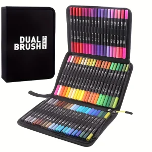 LOLEDE 60 Colors Double Head Markers Tip Art Supplies Drawing Brush Pen Colors Set For Gift Pens Pencils Writing Office School