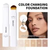 Lakerain Color Changing Foundation Stick Full Coverage Matte Finish Dual-Ended Brush & Stick Waterproof Smooth Foundation Makeup