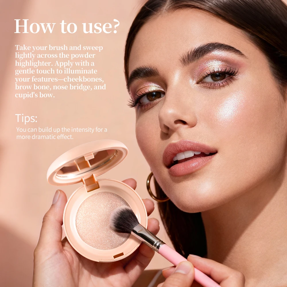 Lakerain Silken Touch Highlight Powder Smooth Texture Luminous Finish Long Lasting Makeup Waterproof Baked Highlighter Powder - Image 6