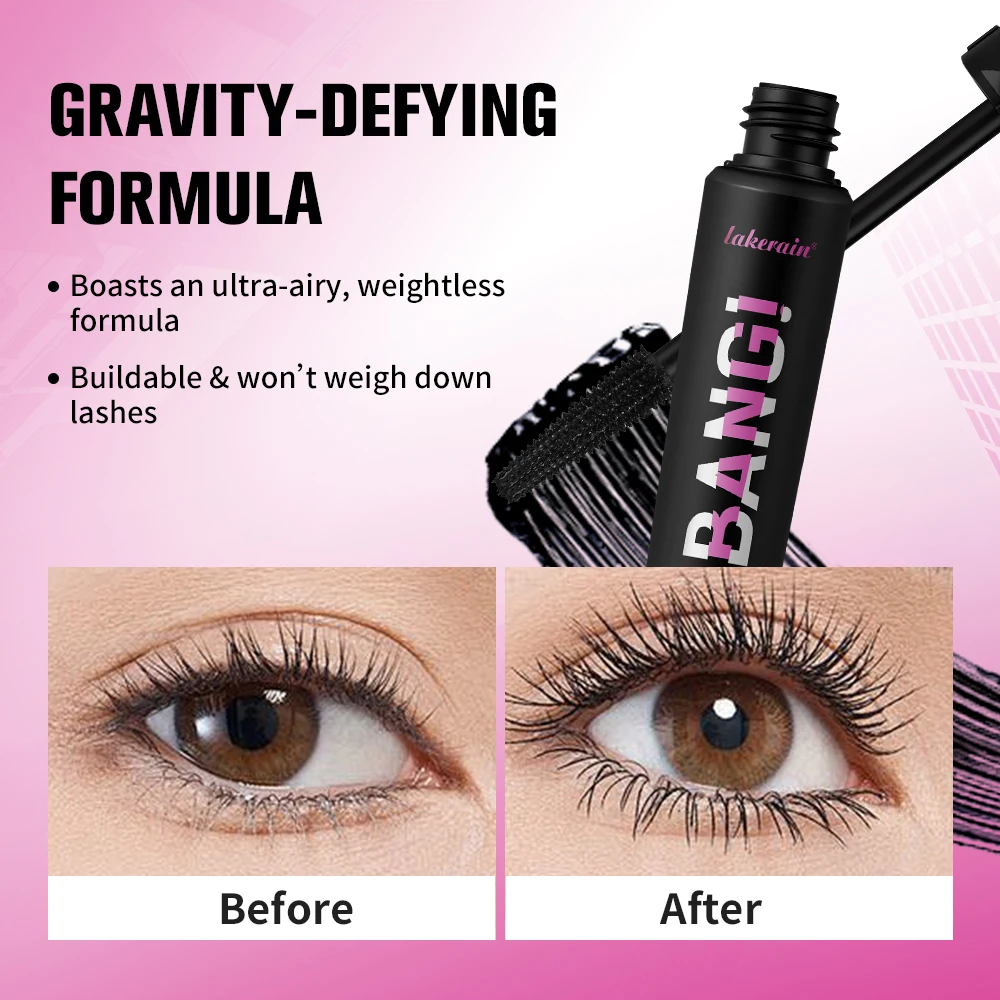 Lakerain Volumizing Mascara 36h Long-lasting Volumizing 360° Brush Eyelashes Waterproof Smudge-Proof Thick Makeup Mascara - Image 5