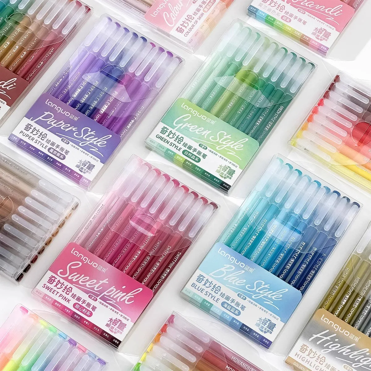 Languo 207/45/9 Colors Morandi Gel Pen 0.6mm Diary Scrapbook Painting DIY Gel Pen Set Color Drawing Art Markers School Supplies - Image 2