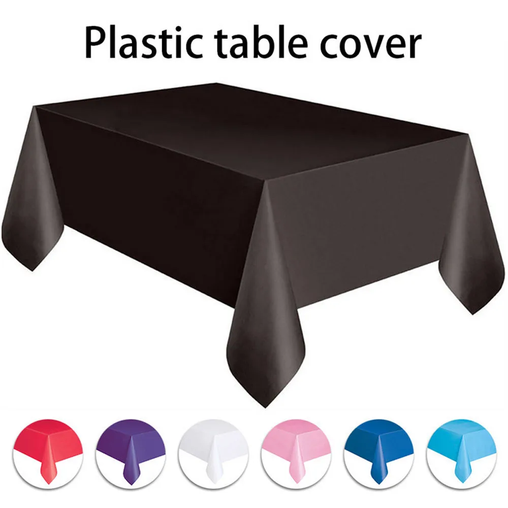 Large Plastic Rectangle Table Cover Cloth Wipe Clean Party Red White Black Tablecloth Covers for Birthday wedding christmas - Image 2