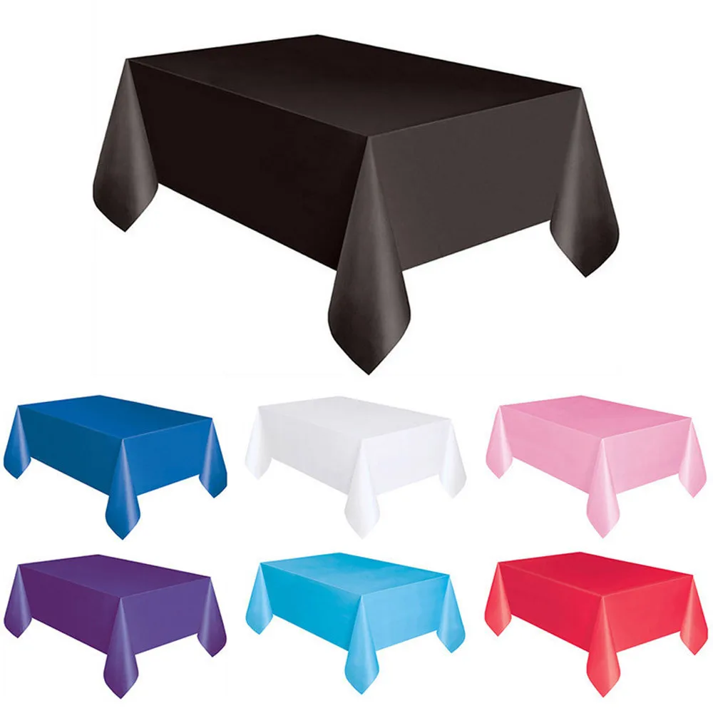 Large Plastic Rectangle Table Cover Cloth Wipe Clean Party Red White Black Tablecloth Covers for Birthday wedding christmas - Image 4