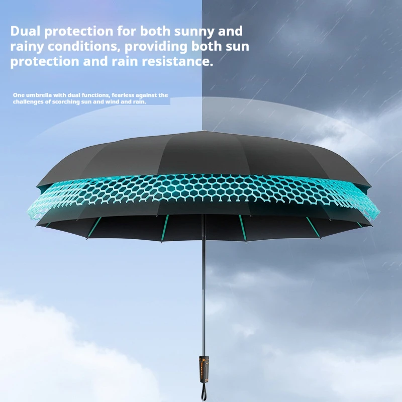 Large Sturdy Wind Resistant Umbrella with Memory Patch Non-Folding Feature for Enhanced Stability And Recall - Image 4