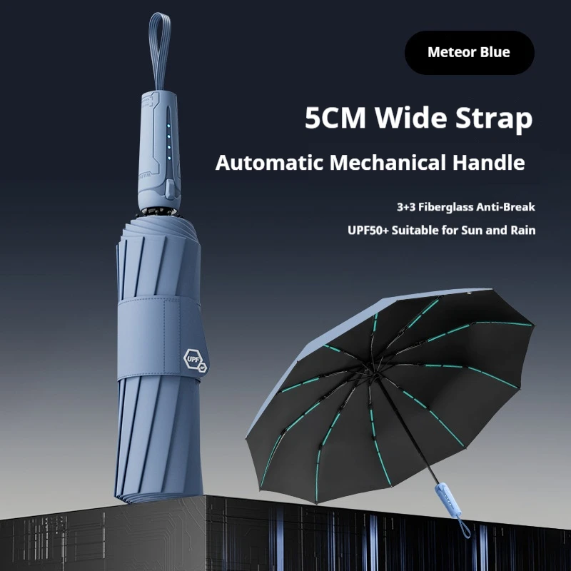 Large Sturdy Wind Resistant Umbrella with Memory Patch Non-Folding Feature for Enhanced Stability And Recall - Image 5