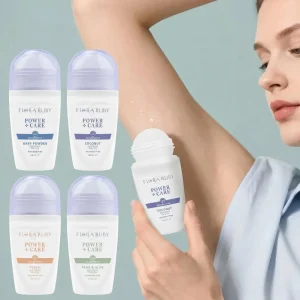 Light Purple Series Deodorant Roll On Women's and Men All-Purpose Deodorant Roll Aluminum Free Clear & Non-Sticky Easy to Carry