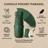 Lightweight UV-resistant Sixfold 1pc Mini Umbrella with Capsule Case Shoulder Strap Multiple Colors for Daily Travel