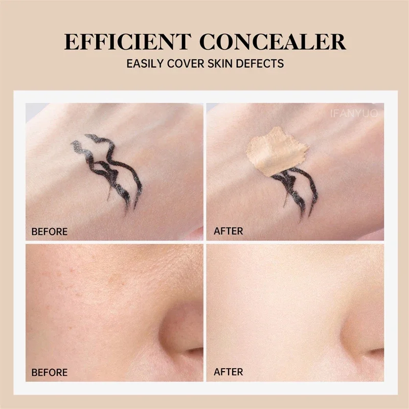Liquid Concealer Covers Spots Acne Dark Circles Long-lasting Waterproof Lightweight Concealer Cream Brightens Skin Tone Makeup - Image 4