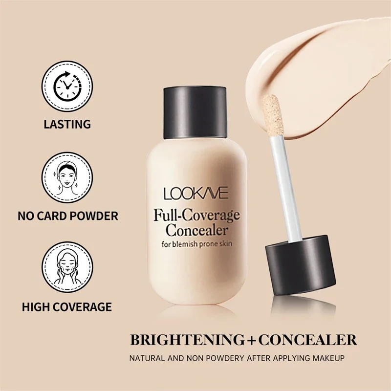 Liquid Concealer Covers Spots Acne Dark Circles Long-lasting Waterproof Lightweight Concealer Cream Brightens Skin Tone Makeup - Image 5